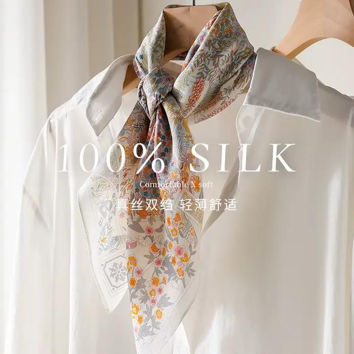 Écharpe en pure soie de mûrier à motif cachemire pour femme, collection printemps-été, luxe français