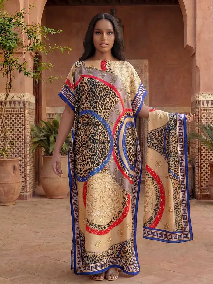 Nouvelle Collection Été : Châle Africain Élégant pour Femme, Imprimé Soie, Long Hijab Musulman, Robe