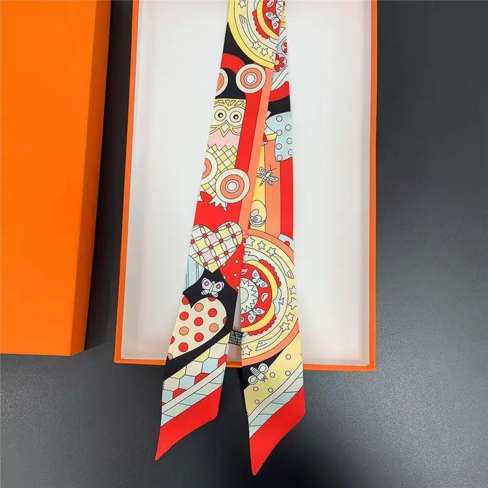 Nouvelle Collection : Foulard Chouette en Soie de Luxe pour Femme – Bandeau Cheveux Tendance, Foular