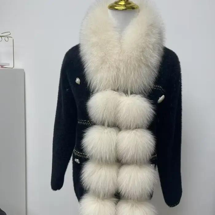 Longue fausse fourrure de renard écharpe femmes hiver chaud doux fourrure foulards décontracté dame 