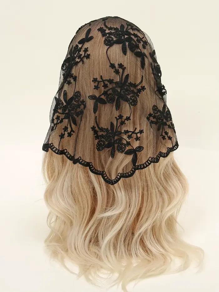 Mode Ins dentelle cheveux écharpe femmes rétro Triangle bandes de cheveux Vintage triangulaire foula