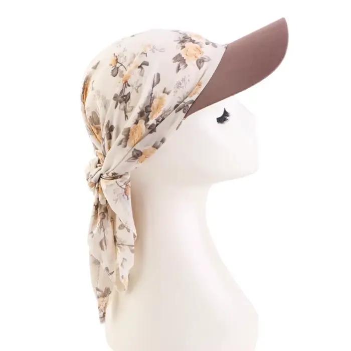 Casquette de baseball légère en mousseline de soie avec foulard intégré, protection solaire, imprimé