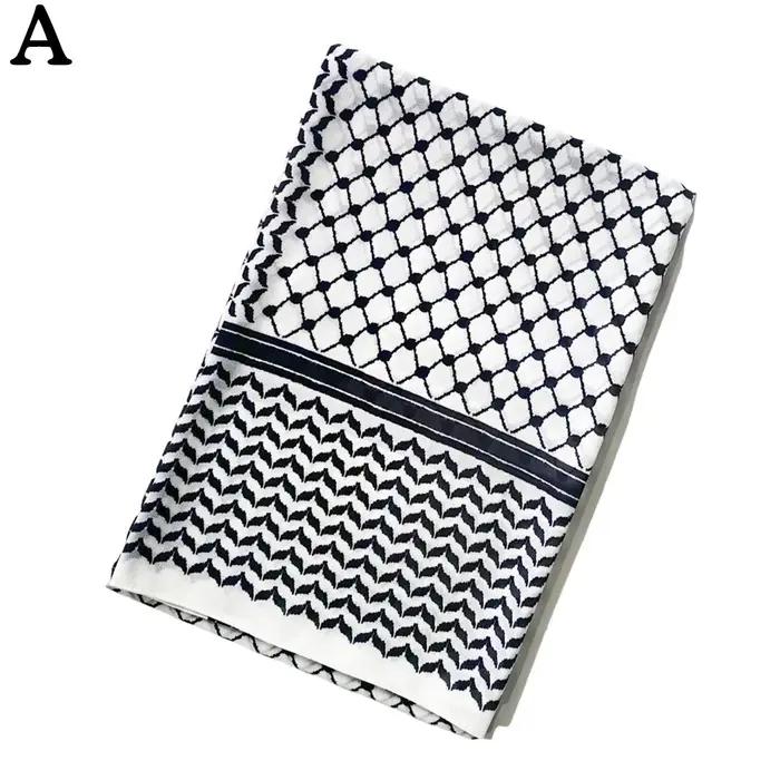 Écharpe arabe Shemagh Keffiyeh – Plaid imprimé en mousseline de soie légère, couvre-chef traditionne