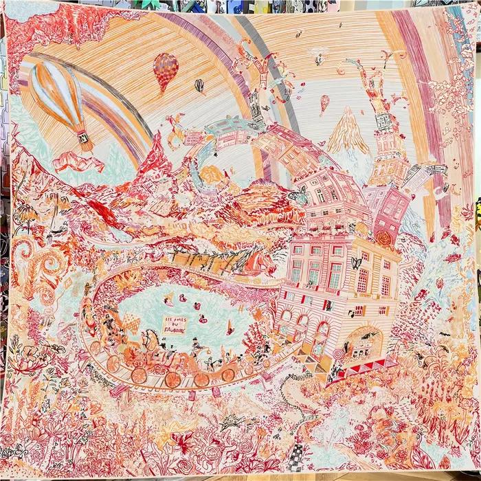135CM écharpe en cachemire femmes manuel roulé châles mer ville carré foulards enveloppement Bandana