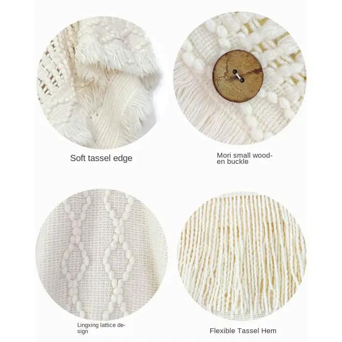 Partie de mariage bohème à capuche tricoté châle hiver chaud bouton dames gland Cape enveloppes écha