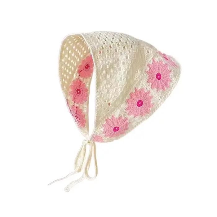 Écharpe de Sauna Rétro Japonaise, Triangle Creux Crocheté à la Main, artificiel astique, pour Femme