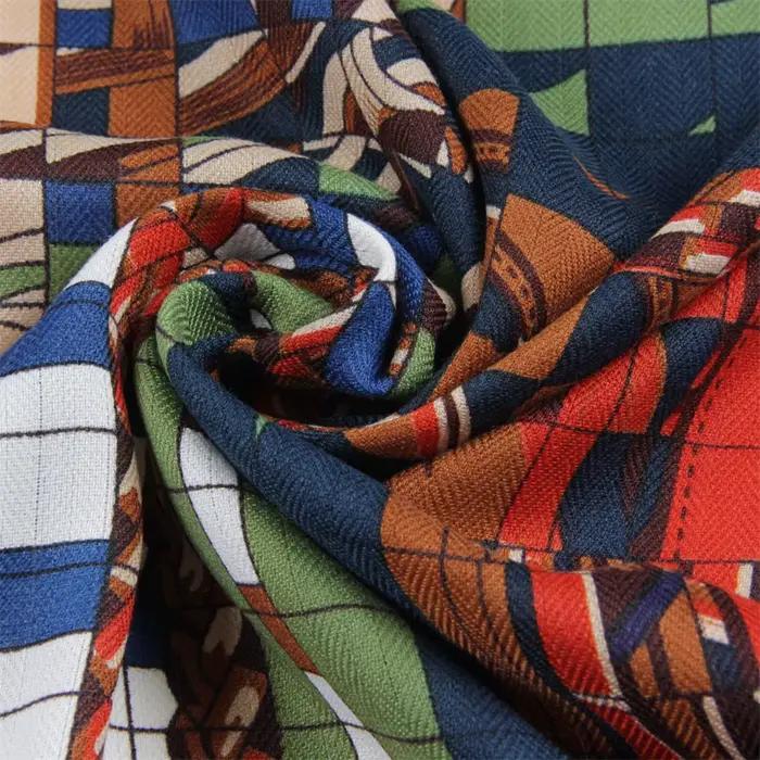 POBING foulard en cachemire de soie femmes châles roulés à la main selle imprimé foulards carrés enveloppes dame