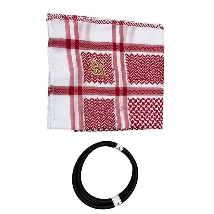 Écharpe Keffiyeh en polyester avec motif plaid pour hommes, élégante et polyvalente pour diverses occasions et activités extérieures
