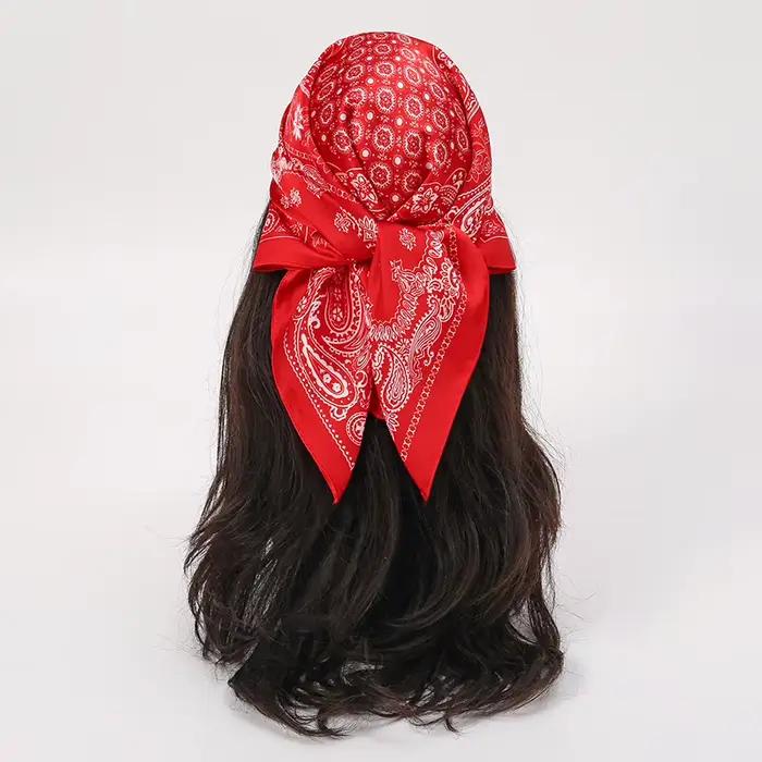 Foulard Paisley rétro pour femmes élégant, en polyester, bandana, châle, écharpe, accessoire mode pour cheveux, occassions décontractées, printemps et été
