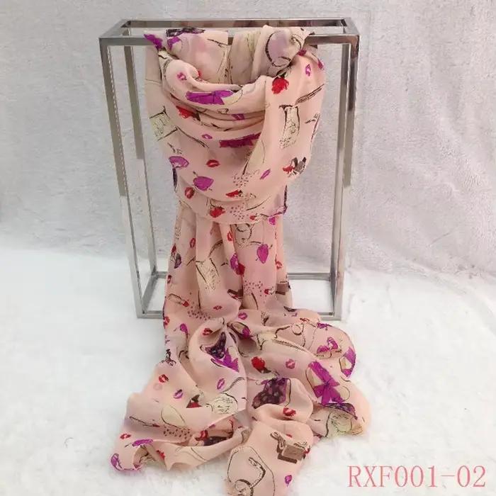 Écharpe en mousseline de soie pour femmes, nouvelle mode, imprimé lèvres, châle, style à la mode, grande taille 140x150cm