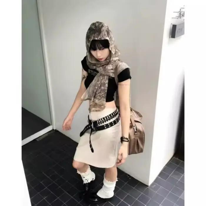 Écharpe en filet grunge pour femmes