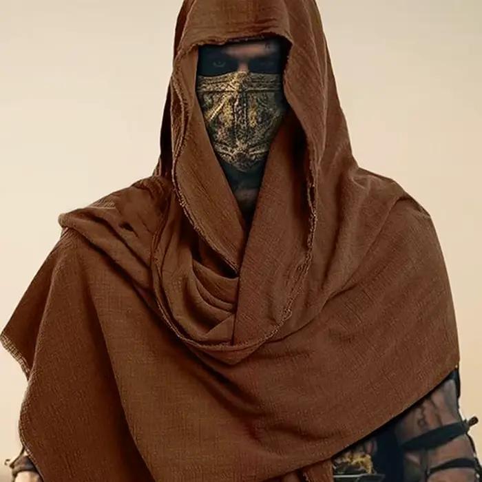 Cosplay unisexe homme médiéval Pirate rétro capuche écharpe noir/marron enveloppe cape Vintage Halloween mascarade Costume épaule capot