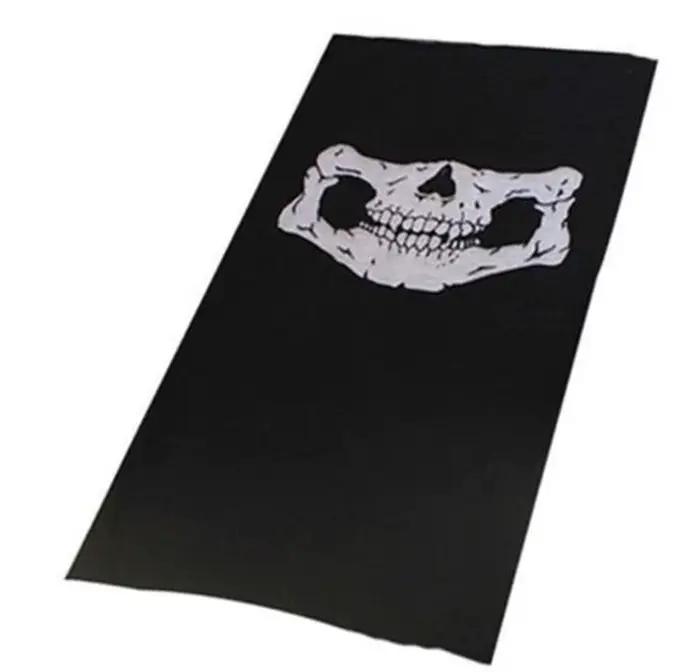 Crâne imprimé hommes femmes écharpe magique foulards en Polyester moto escalade sport Bandanas chapeaux tubulaire casquette Tube masque facial