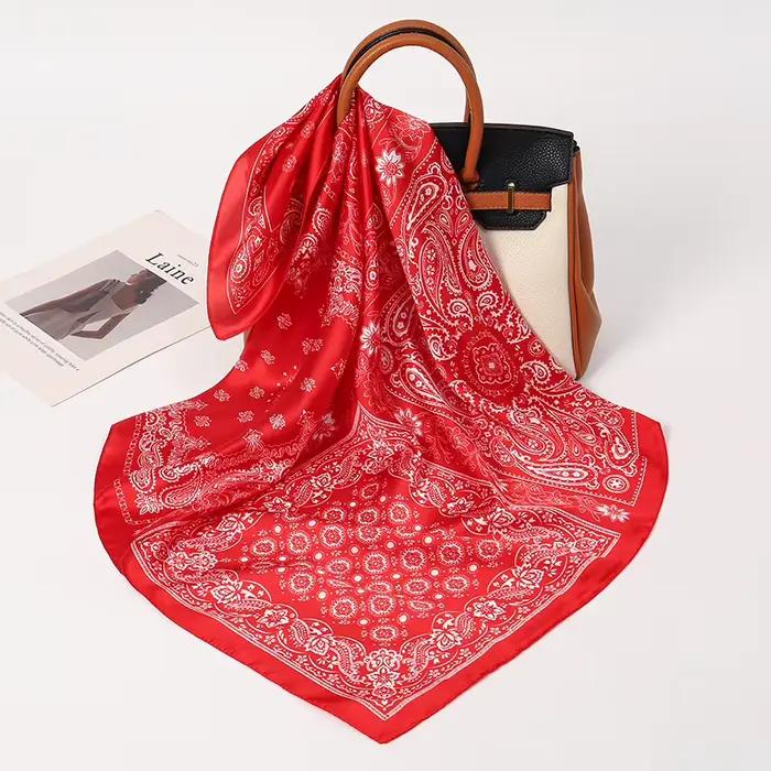 Foulard Paisley rétro pour femmes élégant, en polyester, bandana, châle, écharpe, accessoire mode pour cheveux, occassions décontractées, printemps et été
