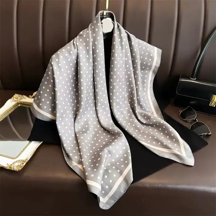 Écharpe à motif de pois de 90cm pour femmes