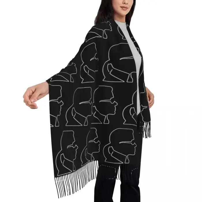 Karl Who écharpe gland foulards pour femmes doux chaud châles et enveloppes longue automne hiver châle Wrap