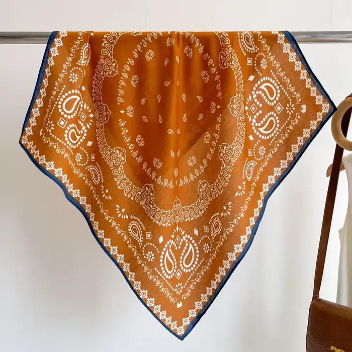 Foulard de tête Paisley Orange 70x70cm