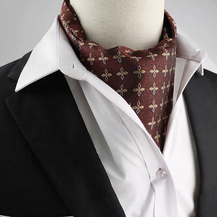 Cravate ascot moderne homme style mode paisley polyvalent pour réunions d'affaires et occasions formelles