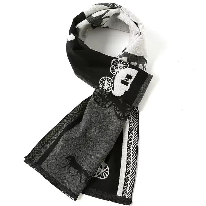 Homme automne hiver motif cheval écharpe de luxe Gentleman cachemire sensation silencieux étudiant printemps