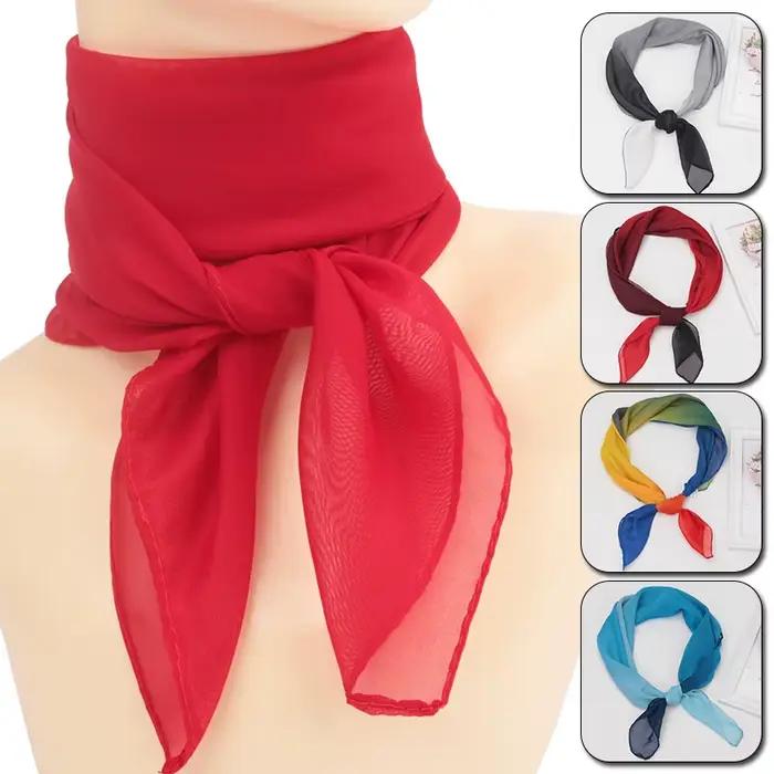 Écharpe carrée en polyester mousseline de soie pour femme, élégante et versatile, idéale pour la plage, diverses occasions et cadeaux pour femmes