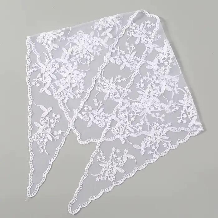 Mode Ins dentelle cheveux écharpe femmes rétro Triangle bandes
