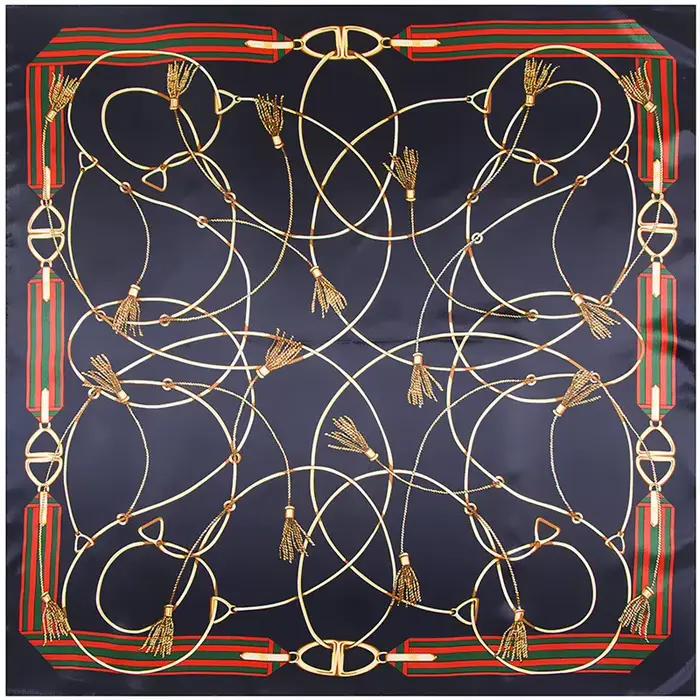 Foulard carré en soie imprimé pour femmes