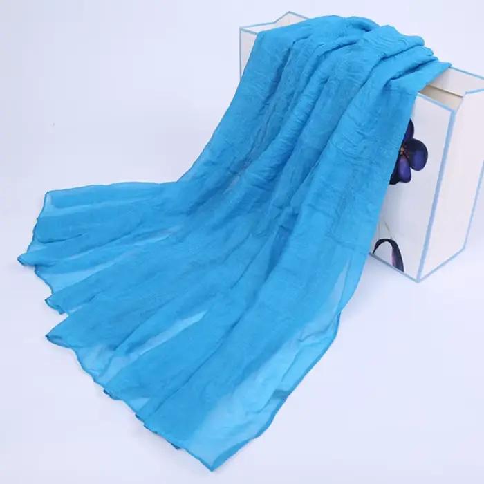 Écharpe en lin de coton uni pour femmes, hijab musulman, écharpe de plage, cadeau pour femmes, châle doux, foulard pour femmes, occasi