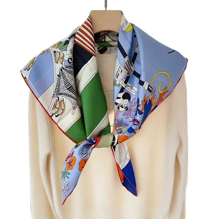 100% foulard en soie de mûrier 90