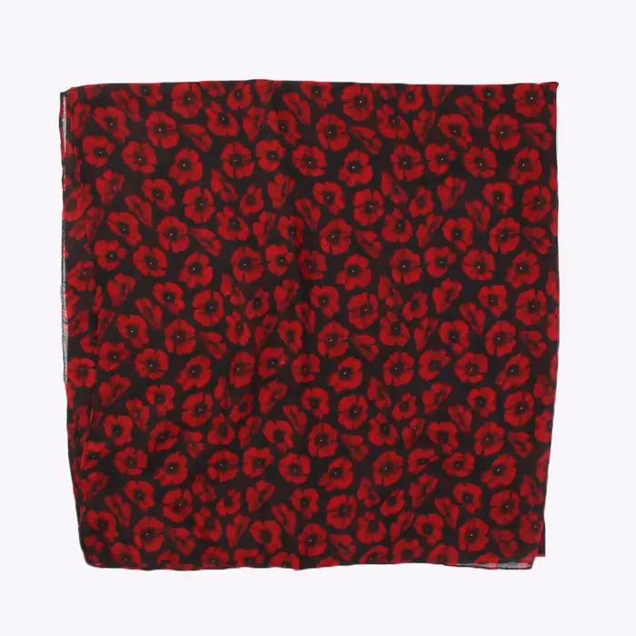 Foulard à imprimé coquelicot pour femme style mode polyester multicolore adaptable toutes saisons décontracté à offrir occassions spéciales