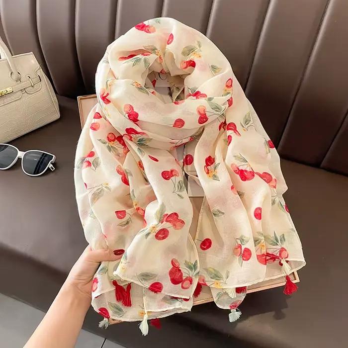 Écharpe en coton de marque de luxe pour femme
