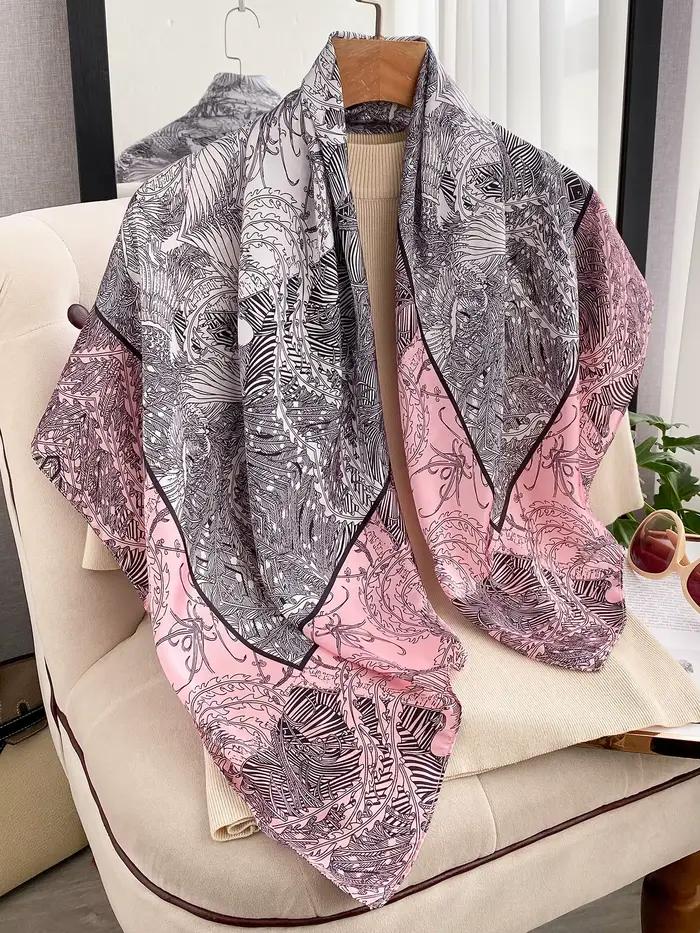 Nouveau Foulard Carré en Satin Lijiin 90*90cm
