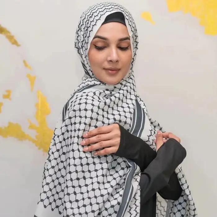 Écharpe arabe Shemagh Keffiyeh – Plaid imprimé en mousseline de soie légère