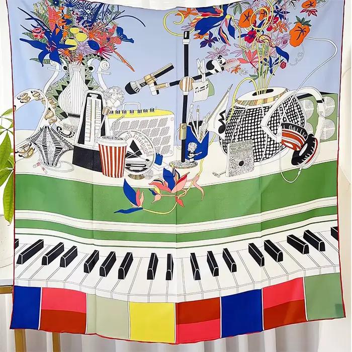 100% foulard en soie de mûrier 90