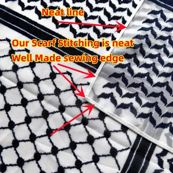 Écharpe arabe Shemagh Keffiyeh – Plaid imprimé en mousseline de soie légère