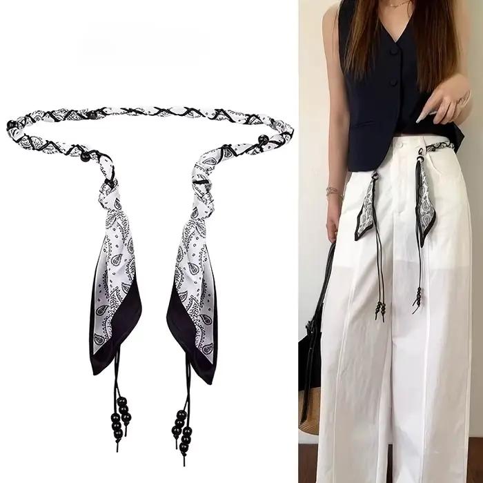 Ceinture tissée en soie pour le printemps et l'été