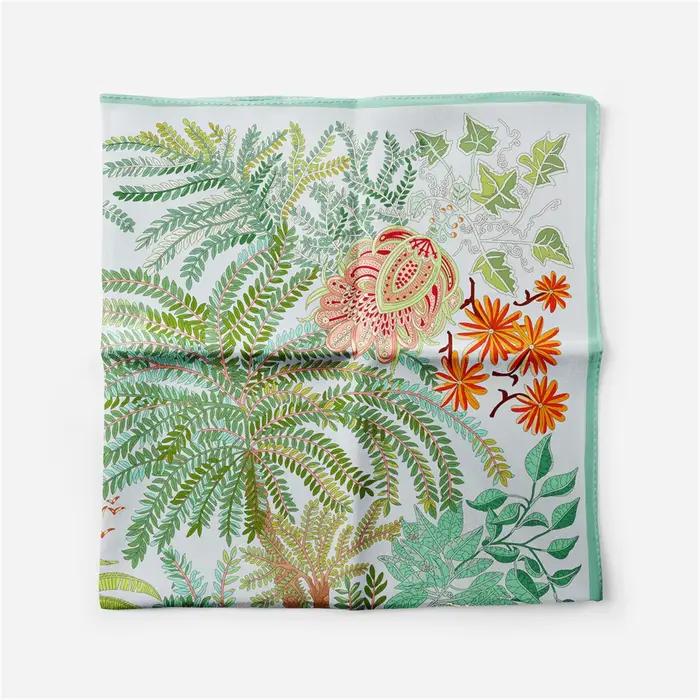 Injplanchers f-Foulard Carré Imprimé d'Arbres Verts pour Femme