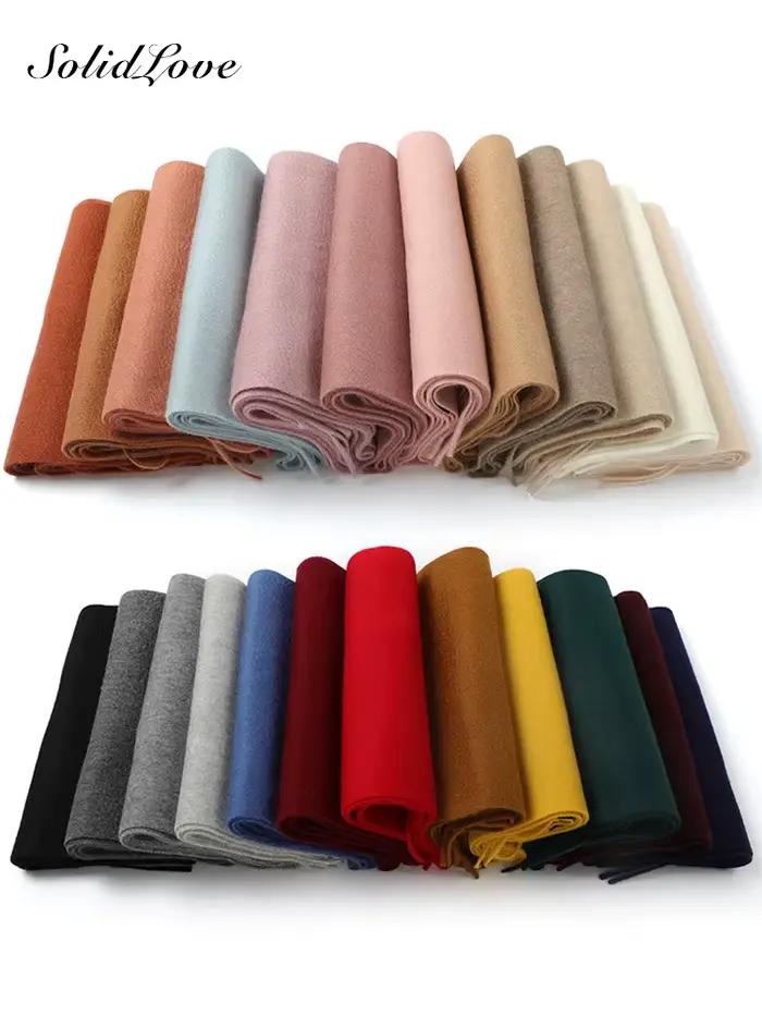 100% écharpe en cachemire femmes marque de luxe Pashmina unisexe hommes couleur unie chaud automne hiver épais réel