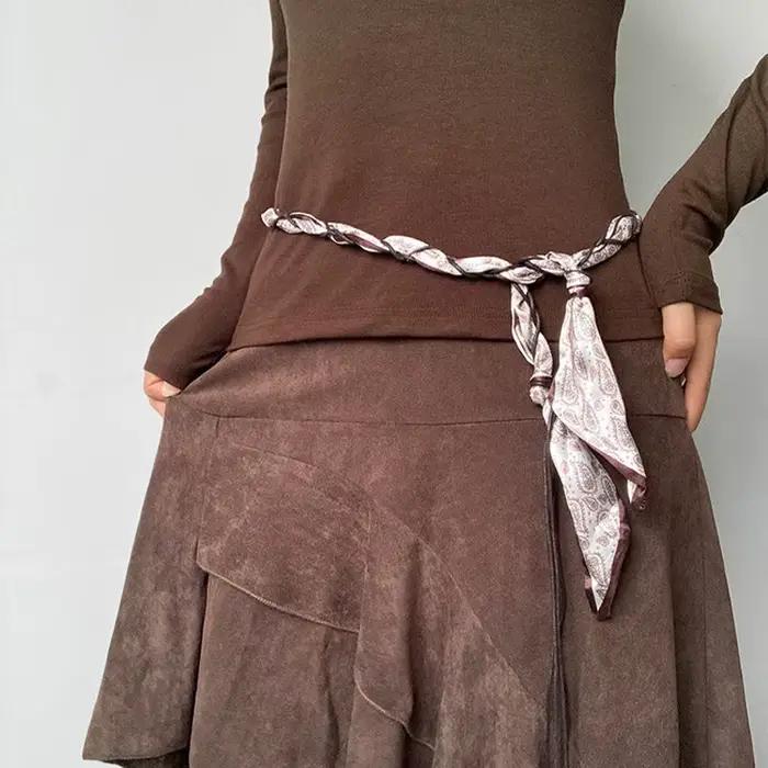 1 ceinture écharpe tressée style bohème