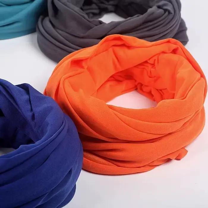 Nouveau foulard infini uni en mélange de coton doux