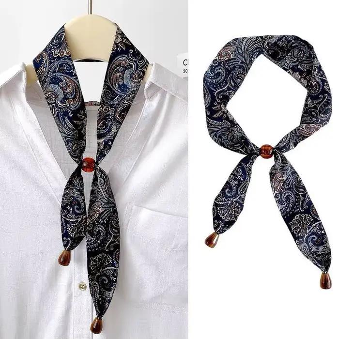Écharpe Éthnique Vintage Légère Pour Femmes Style Bohème Occasions Spéciales Foulard Polyester Imprimé Fleurs Polyvalent Pour Bureau Vacances Fêtes
