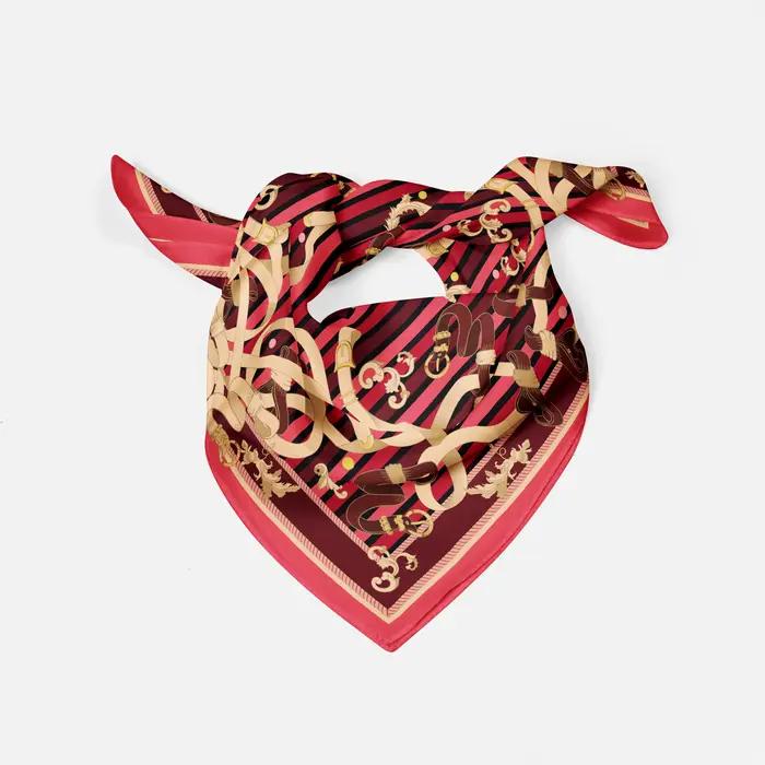 70cm Foulard luxe 2025 mousseline de soie châle carré écharpe pour femmes Hijab mode enveloppes