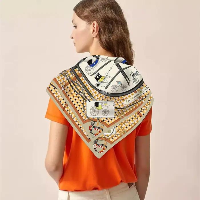 Écharpe en soie sergé pour femme élégante et multifonctionnelle pour toutes les saisons et occasions