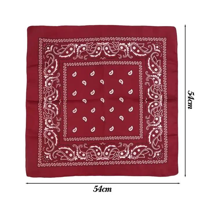 Vin rouge Style occidental Bandana coton doux cheveux écharpe respirant Cowboy cou
