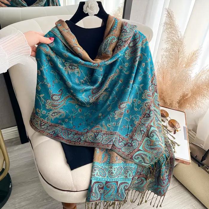 2025 bohême Pashmina Hijab écharpe longue châle musulman femme Foulard doux Turban bandeau pour femmes