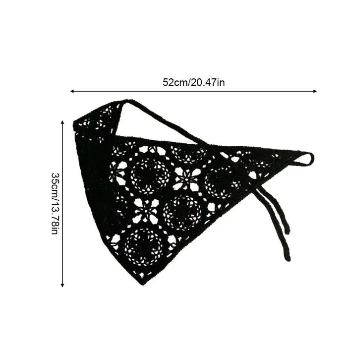 Foulard triangulaire en crochet beige