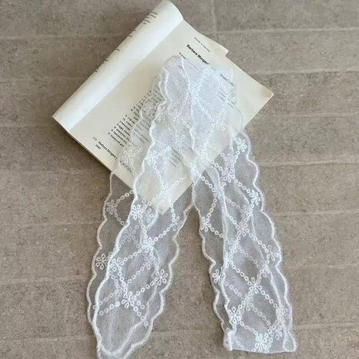 Nouveau foulard de cheveux en dentelle florale long ruban maigre bandeau photo de voyage pour femmes bandes de foulards юбка occassions spéciales