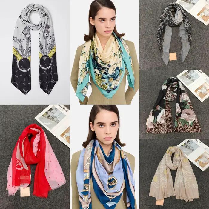 Écharpe originale multifonctionnelle en polyester avec motifs lettres pour femmes toutes saisons et plage