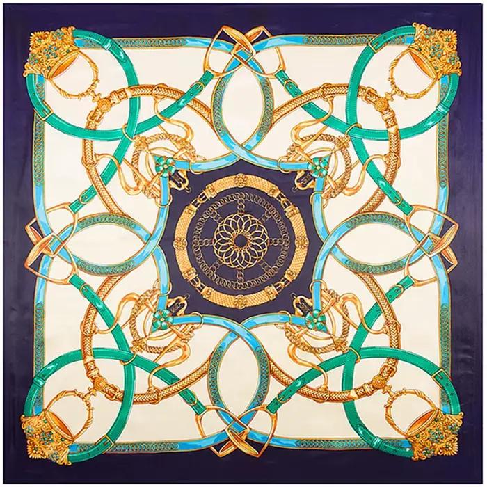 Foulard carré en soie imprimé pour femmes