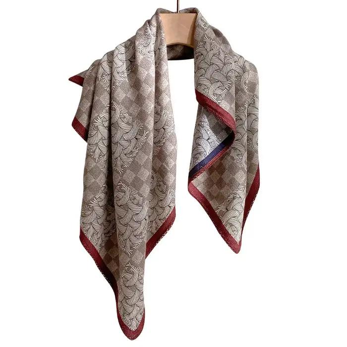 Écharpe en soie et laine haut de gamme de style italien pour femme