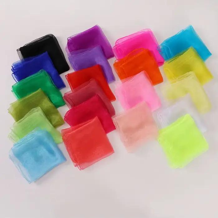 Écharpe soyeuse lavable et réutilisable de 60cm, couleur vive, multifonctionnelle, pour toutes les saisons, style décontracté, accessoires de bricolage et sacs